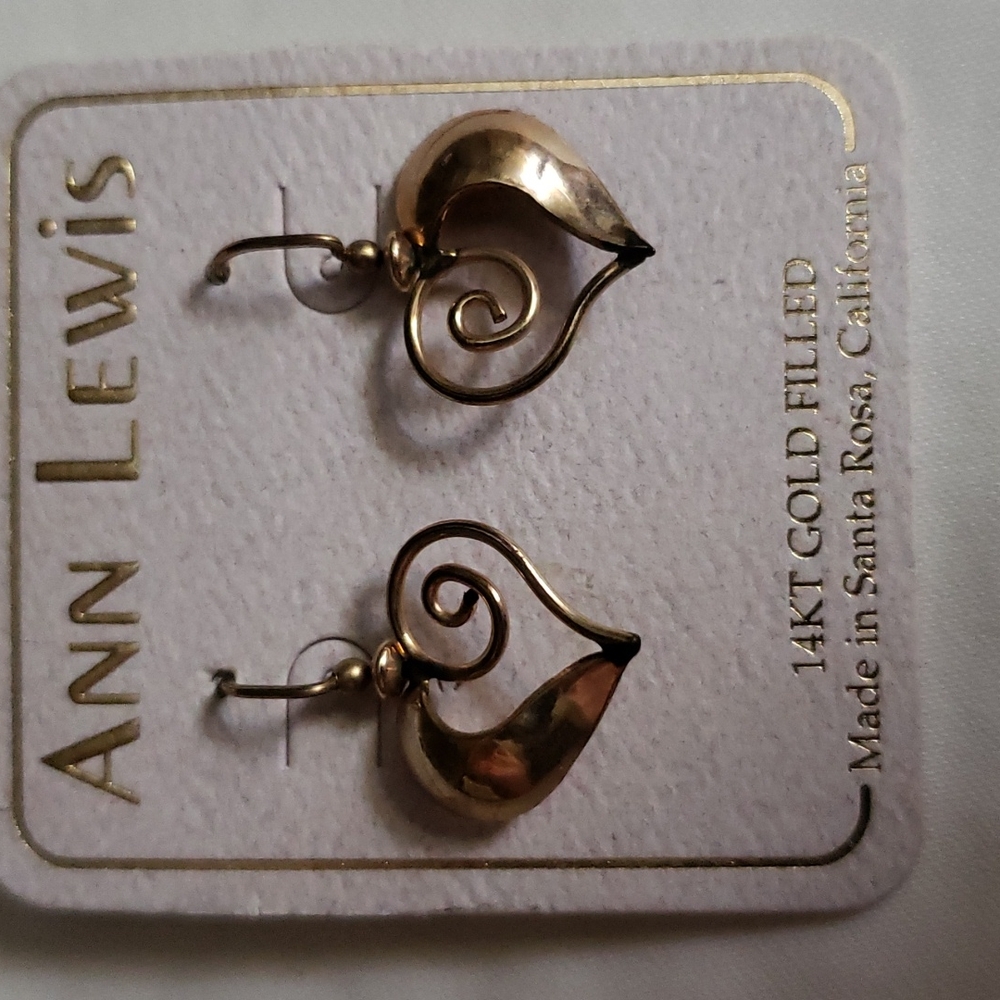Ann Lewis Gold Heart Earrings